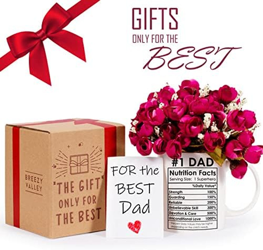 Dad Mug - Fathers Day Gift for Dad Coffee Mug from Daughter Son - Best Dad Gifts, 1 Dad Nutrition Facts Mug - Happy Dad Birthday Gifts from Daughter Son